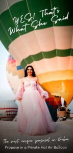 Proposal in a hot air balloon in Dubai